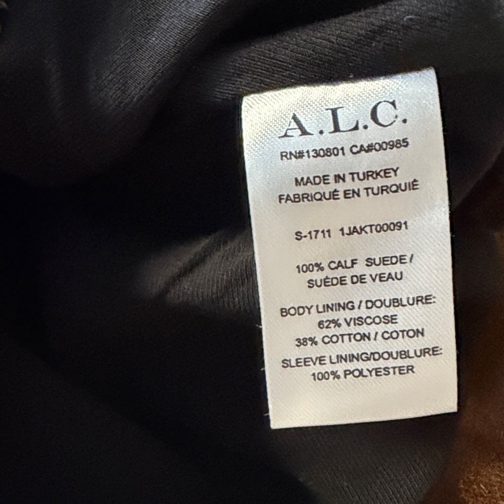 A.L.C. Chestnut Brown Suede Moto Jacket - Picture 5 of 5